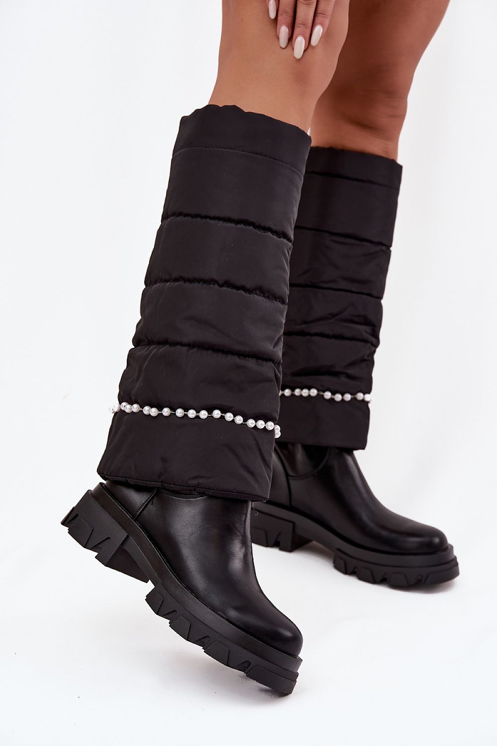 Women Thigh High Boots - Low Block Shoes