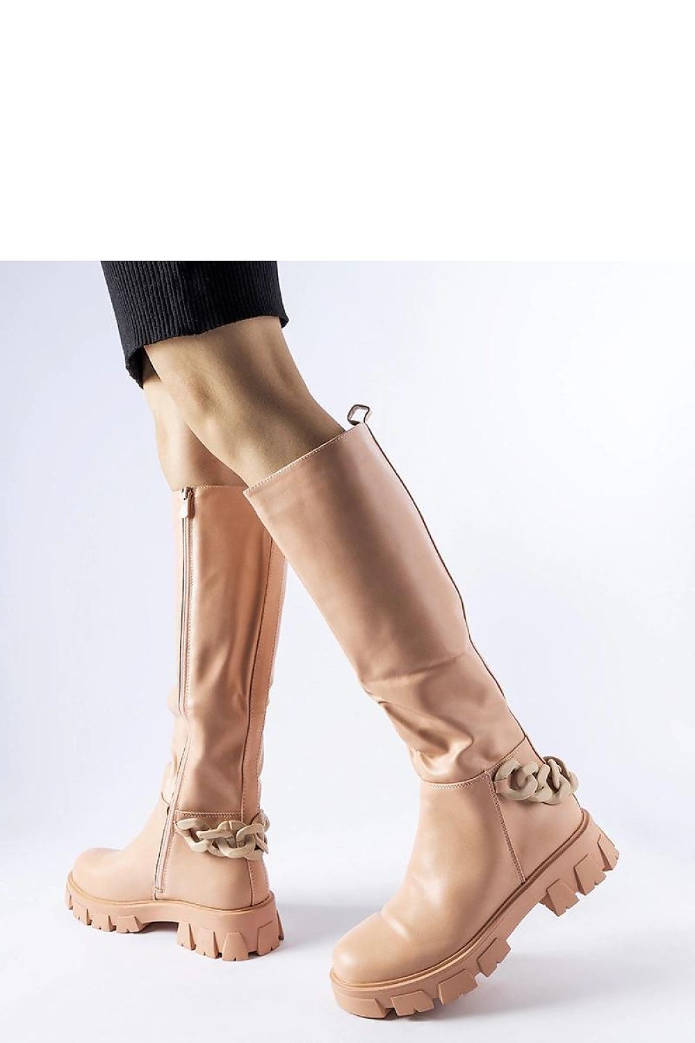 Women Thigh High Boots - Low Chunky Shoes