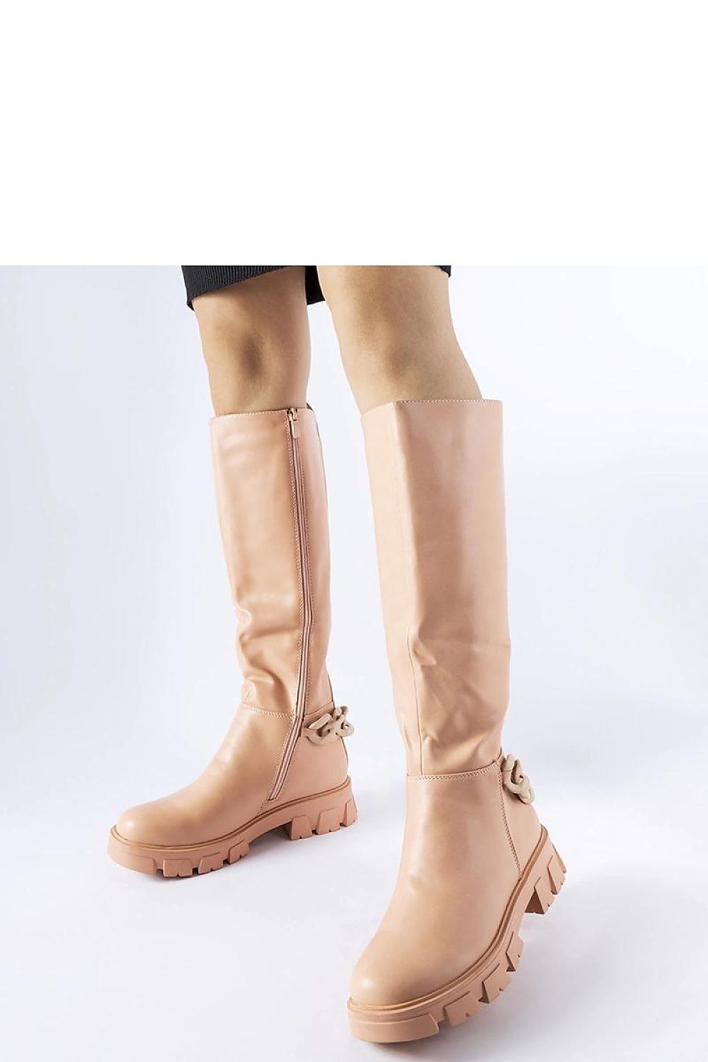 Women Thigh High Boots - Low Chunky Shoes