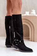 Women Thigh High Boots - Low Cuban Shoes