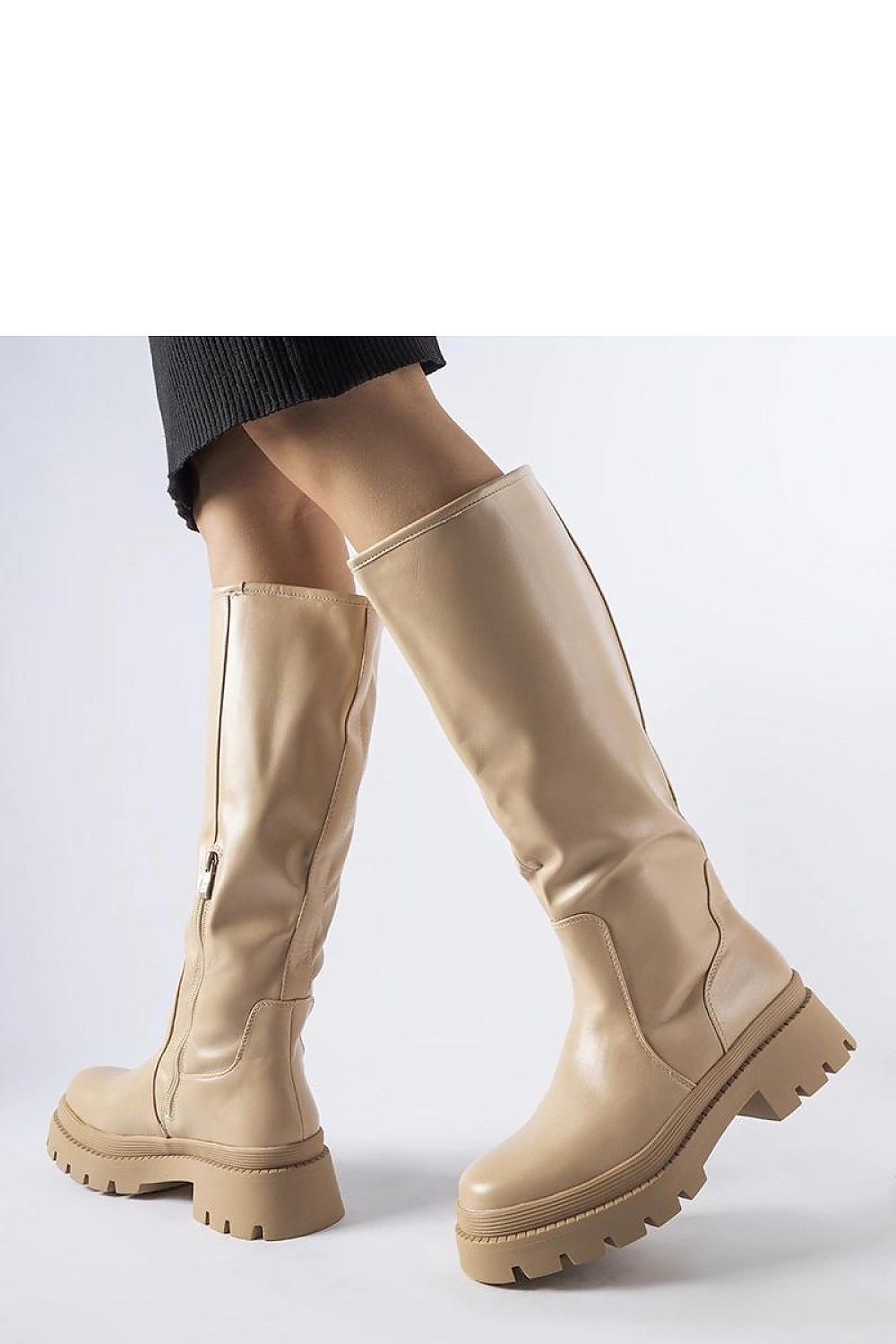 Women Thigh High Boots - Low Flat Shoes