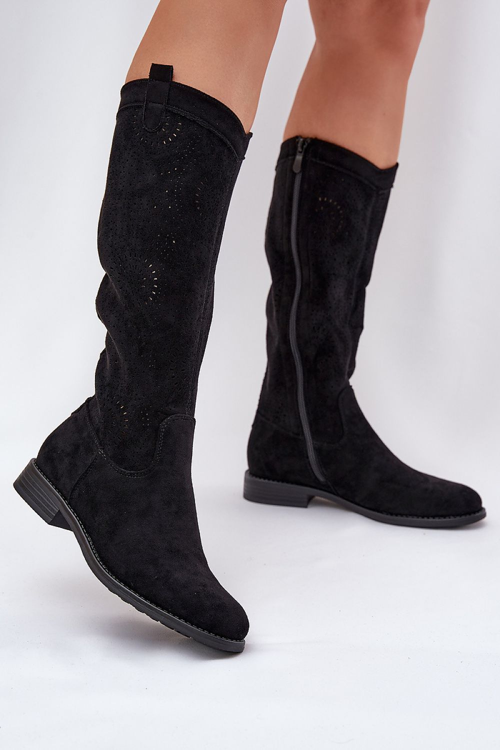 Women Thigh High Boots - Low Flat Shoes