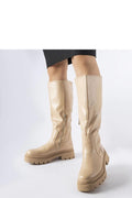 Women Thigh High Boots - Low Flat Shoes