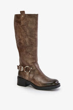 Women Thigh High Boots - Mid Block Shoes