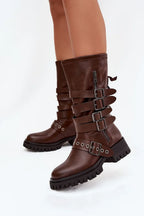 Women Thigh High Boots - Mid Block Shoes - Guocali