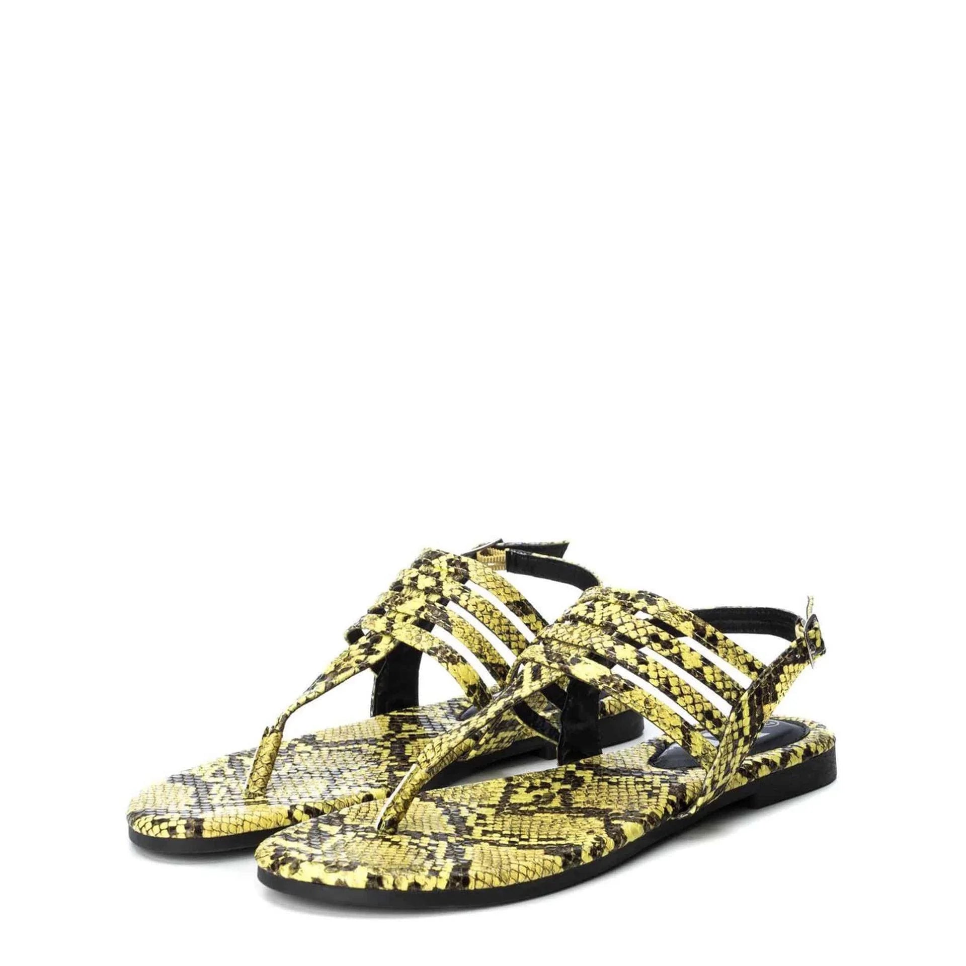 Women Xti Animal Print Buckle Flip Flop Sandals