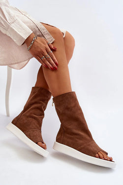 Women Zip Back Platform Walking Sandals - Guocali