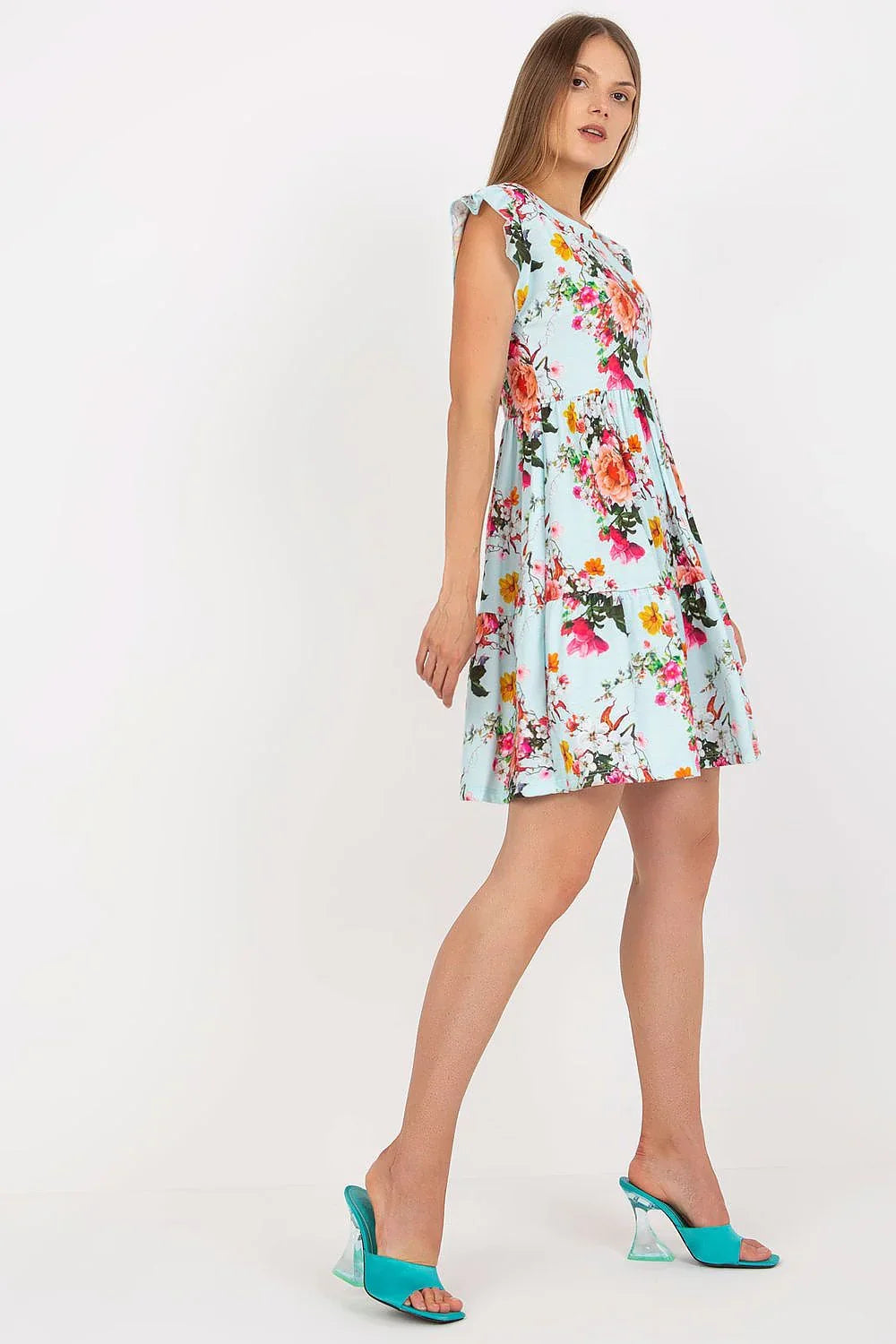 Women's Above Knee Day Dress – Regular Fit With Short Sleeves