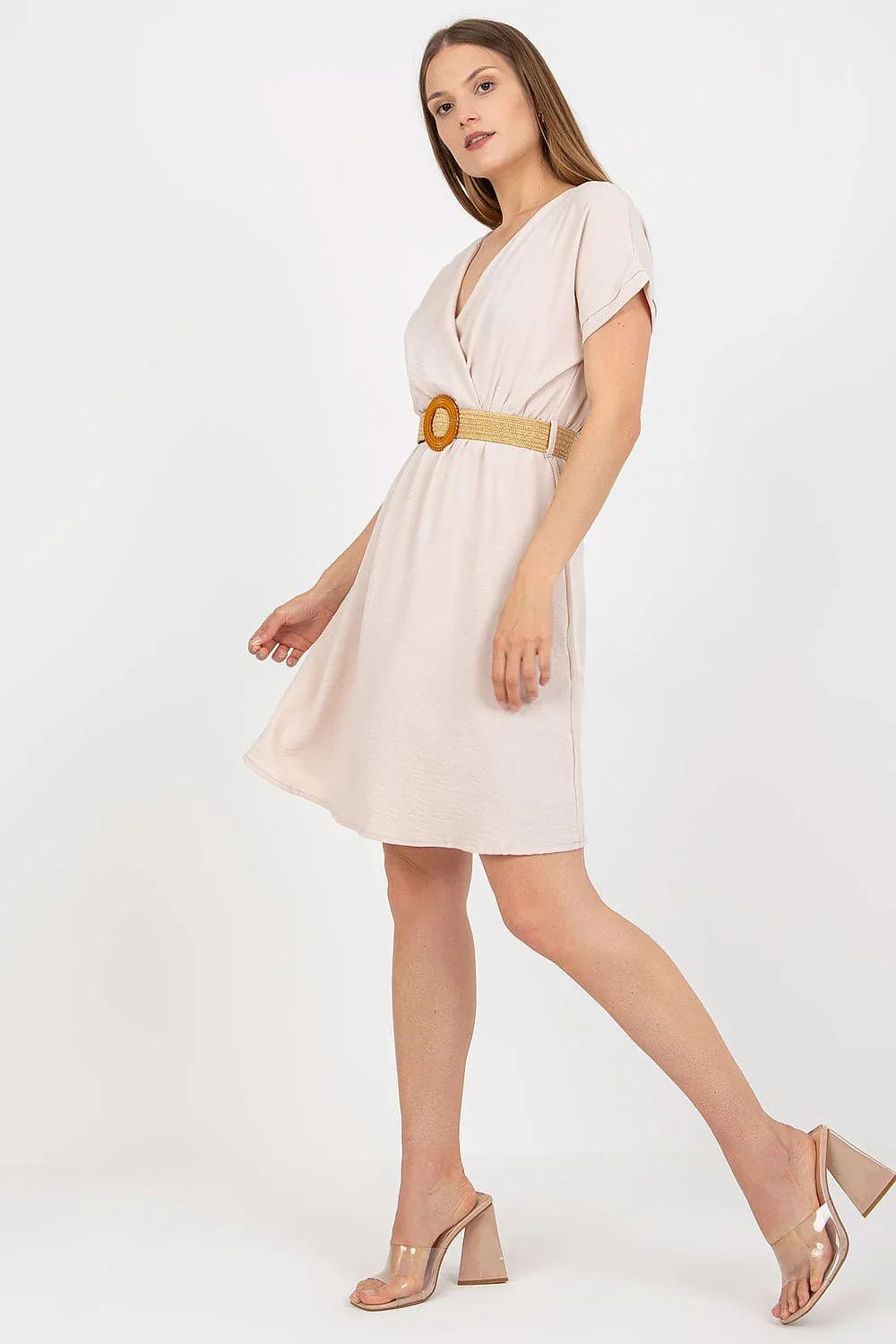 Women's Above Knee Day Dress – Regular Fit With Short Sleeves