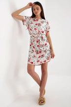 Women's Above Knee Day Dress – Regular Fit With Short Sleeves