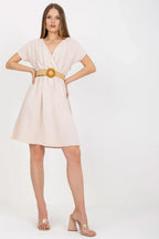 Women's Above Knee Day Dress – Regular Fit With Short Sleeves