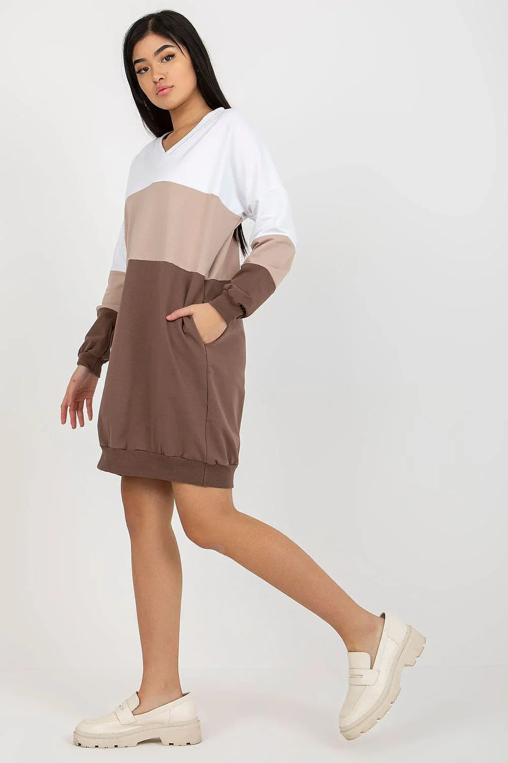 Women's Above Knee Day Dress – Relaxed With Long Sleeves