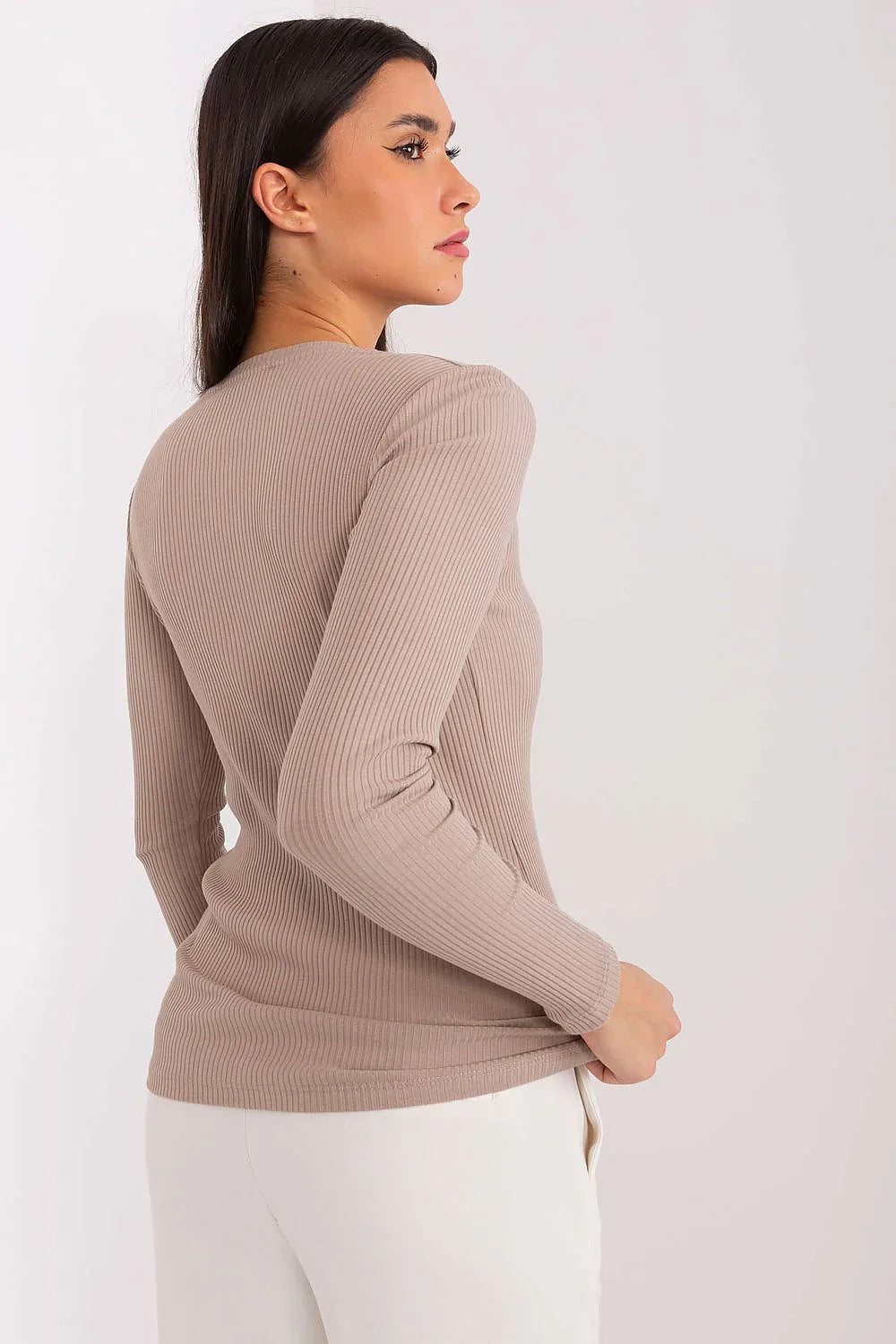 Women's Button-Down Casual Blouse - Striped Waist Length