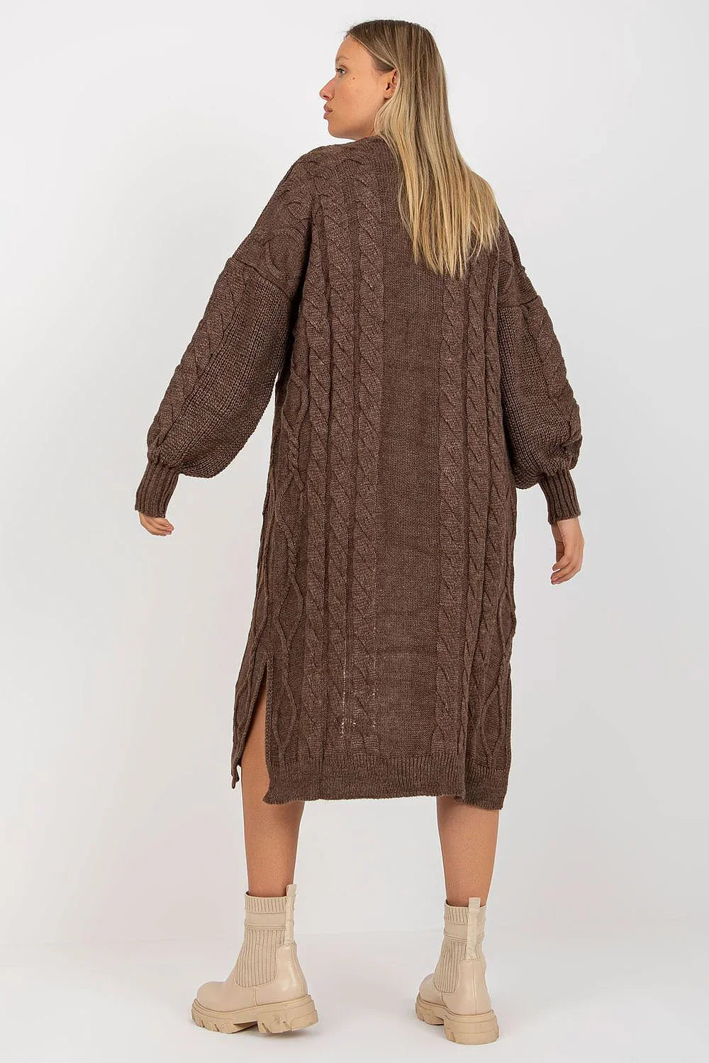 Women's Cable Longline Cardigan Sweater