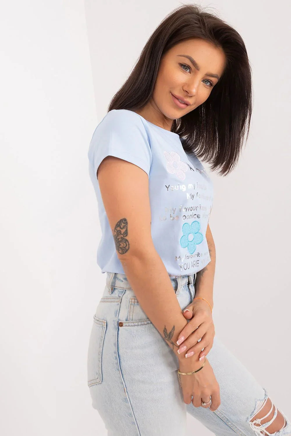 Women's Casual Blouse - Embroidered Waist Length