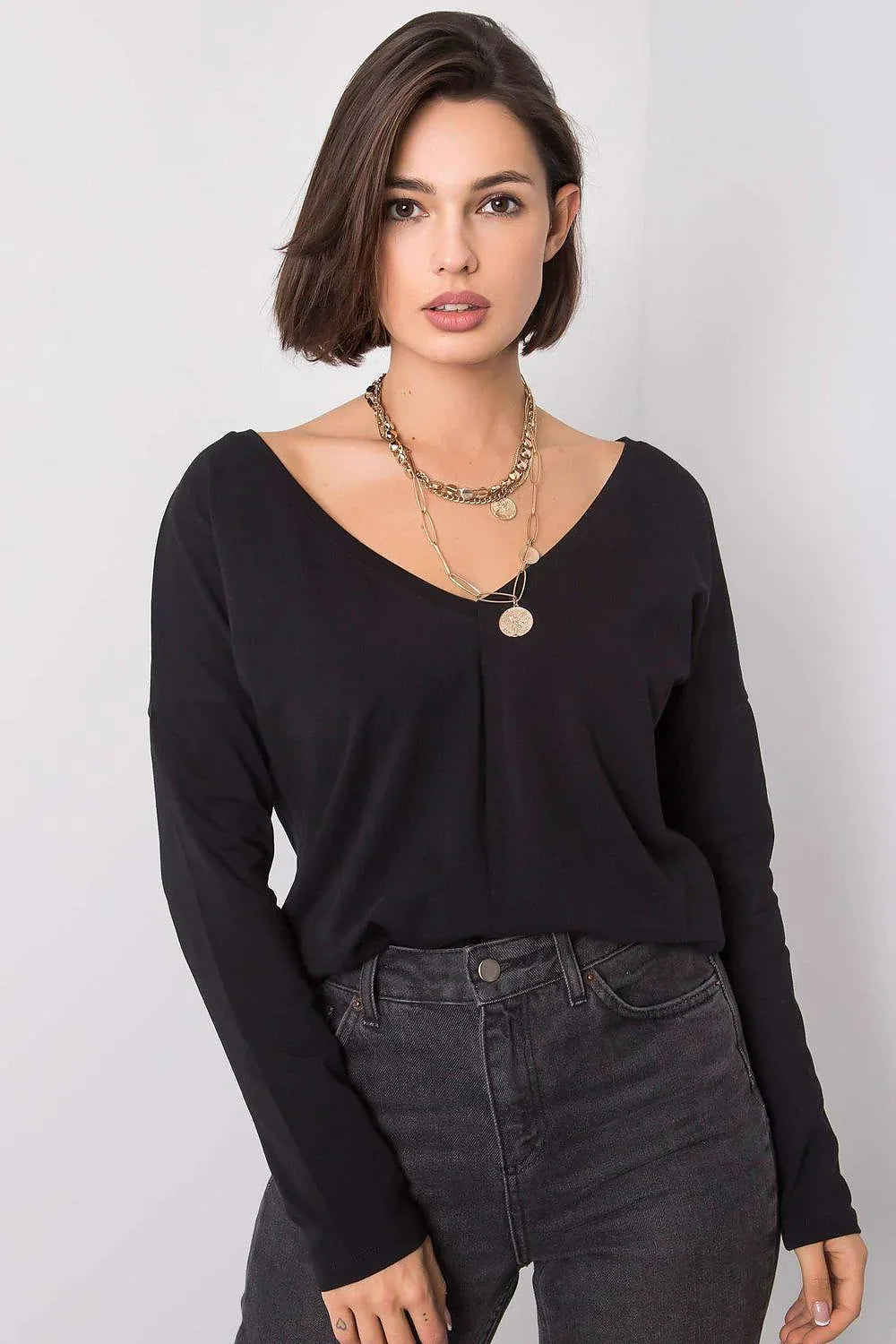 Women's Casual Blouse - Solid Hip Length
