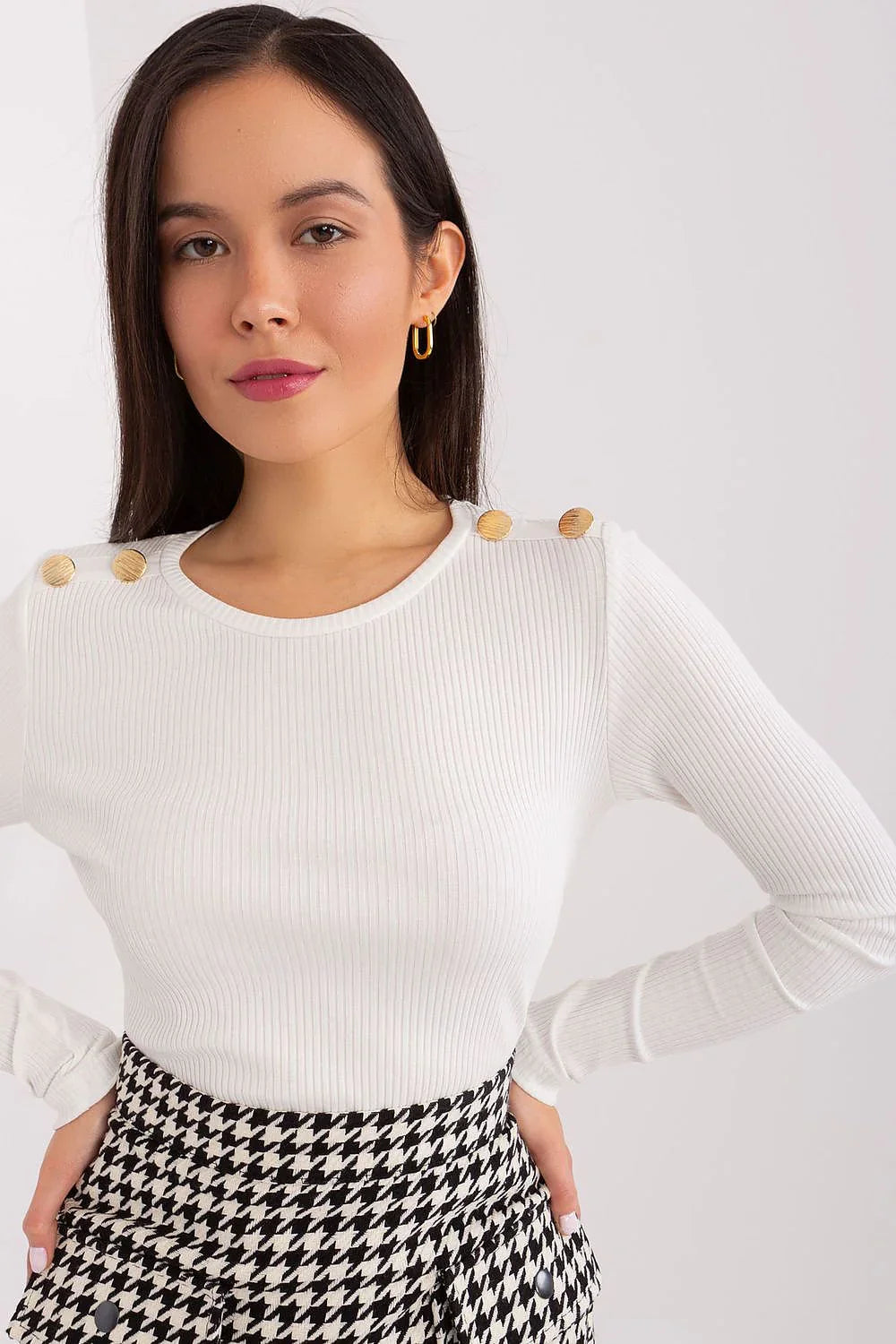 Women's Casual Blouse - Striped Waist Length