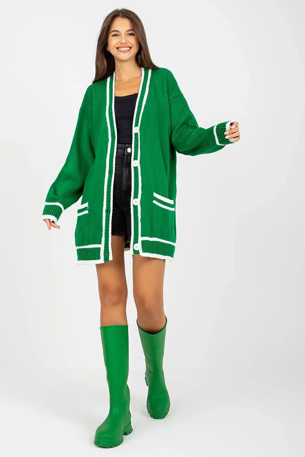 Women's Colorblock Longline Cardigan Sweater