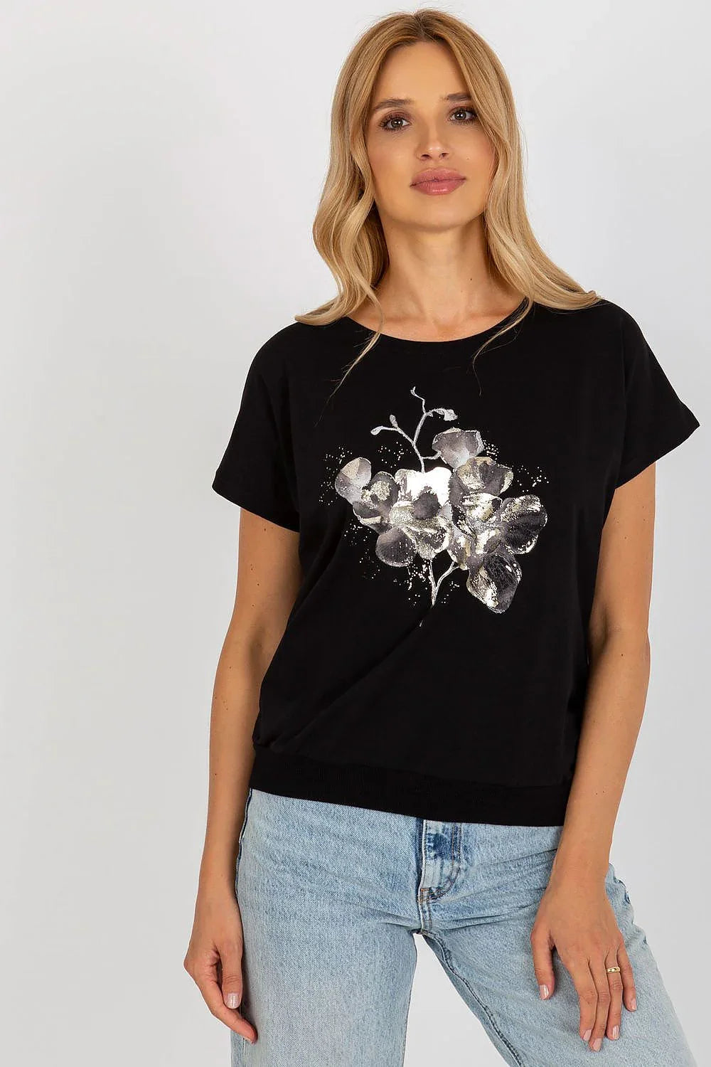 Women's Cotton Blouse - Floral Hip Length