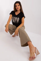 Women's Cotton Blouse - Logo Hip Length