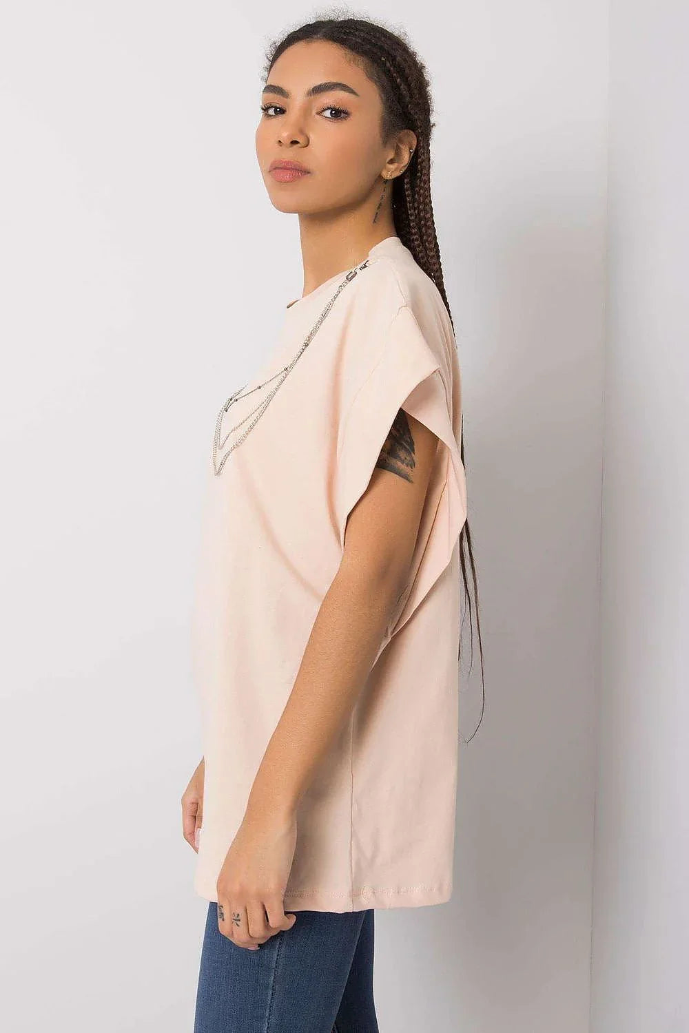 Women's Cotton Blouse - Solid Hip Length