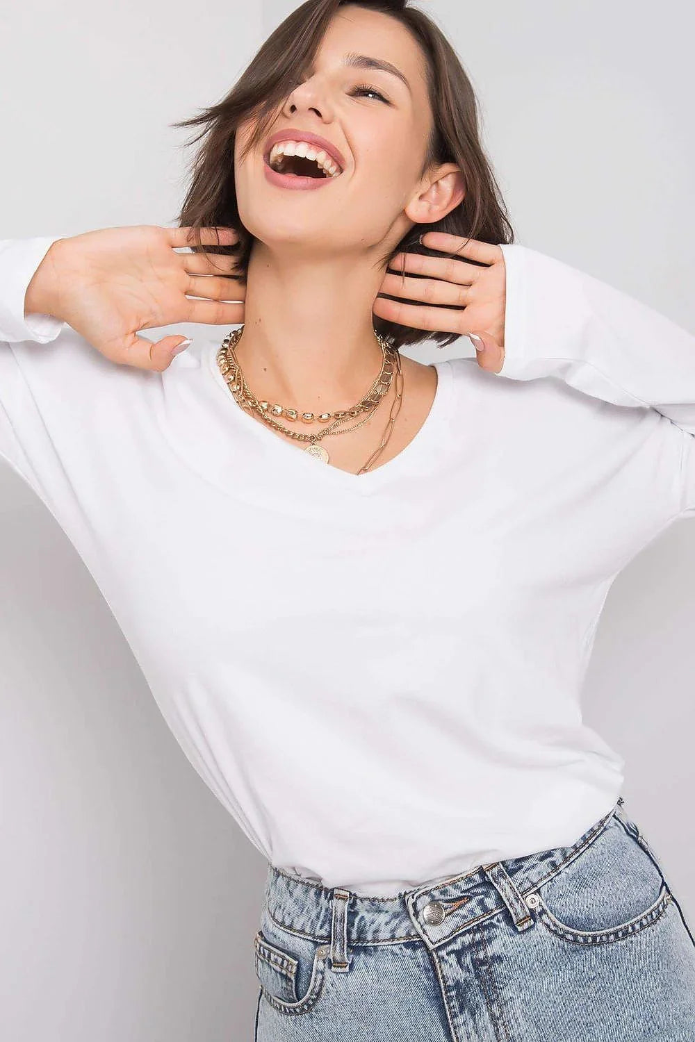 Women's Cotton Blouse - Solid Waist Length