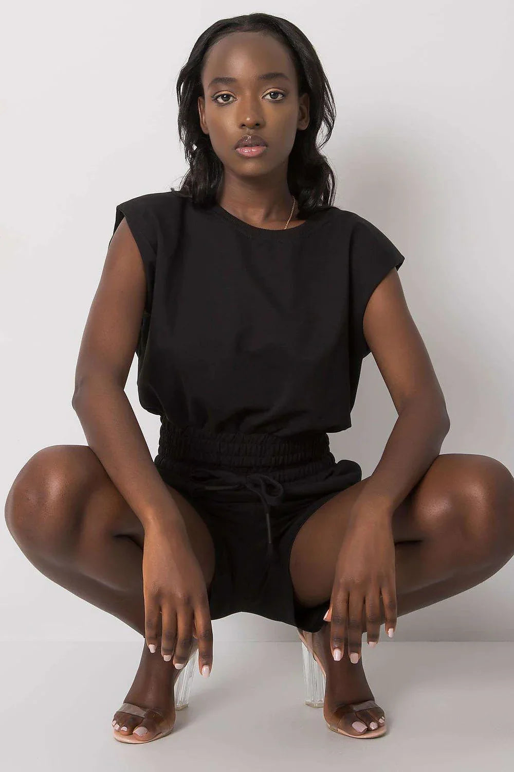 Women’s Cropped Sweatshirt and Shorts Summer Set