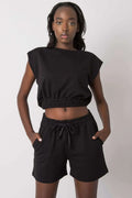 Women’s Cropped Sweatshirt and Shorts Summer Set