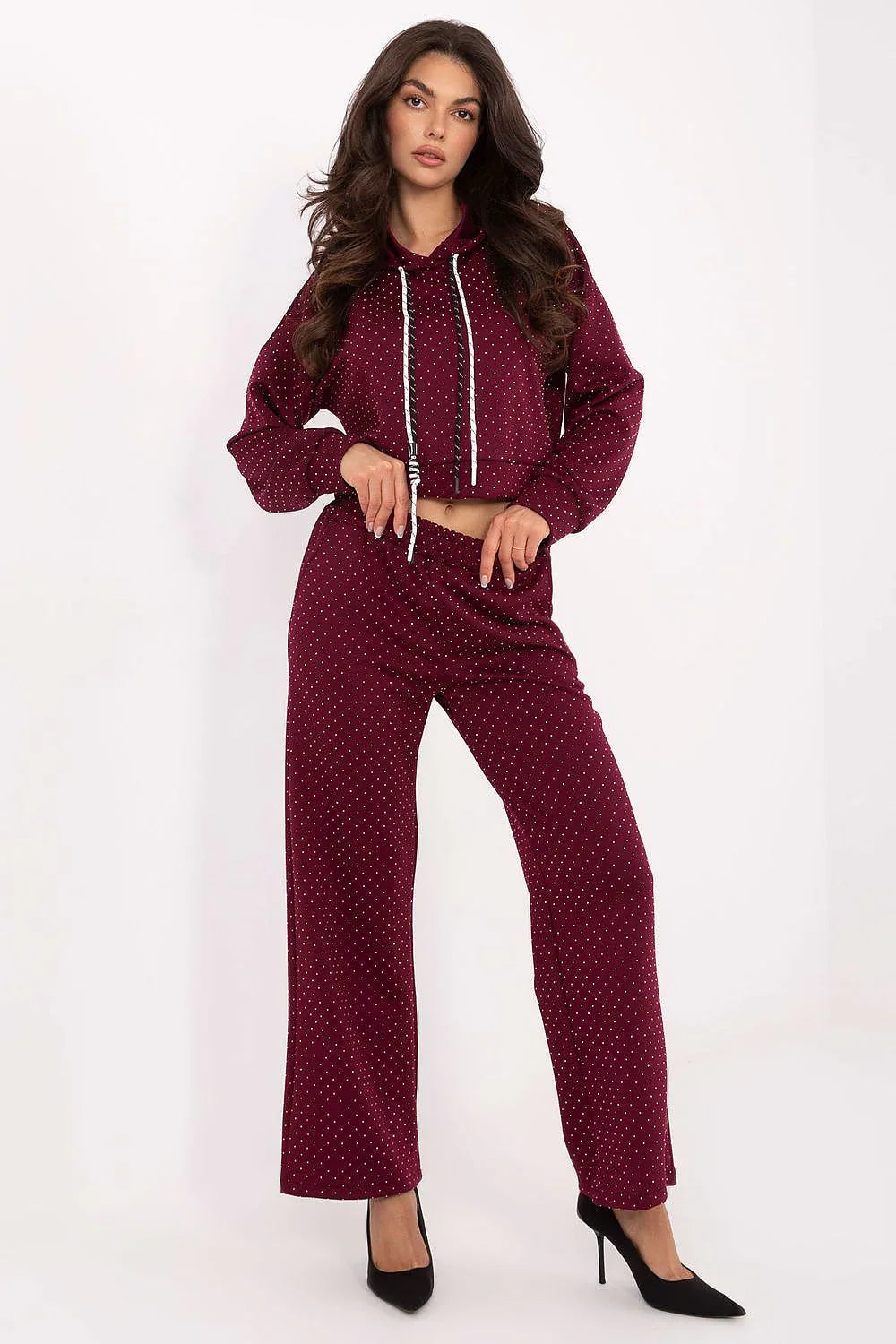 Women’s Elegant Hoodie and Wide Leg Pants Set