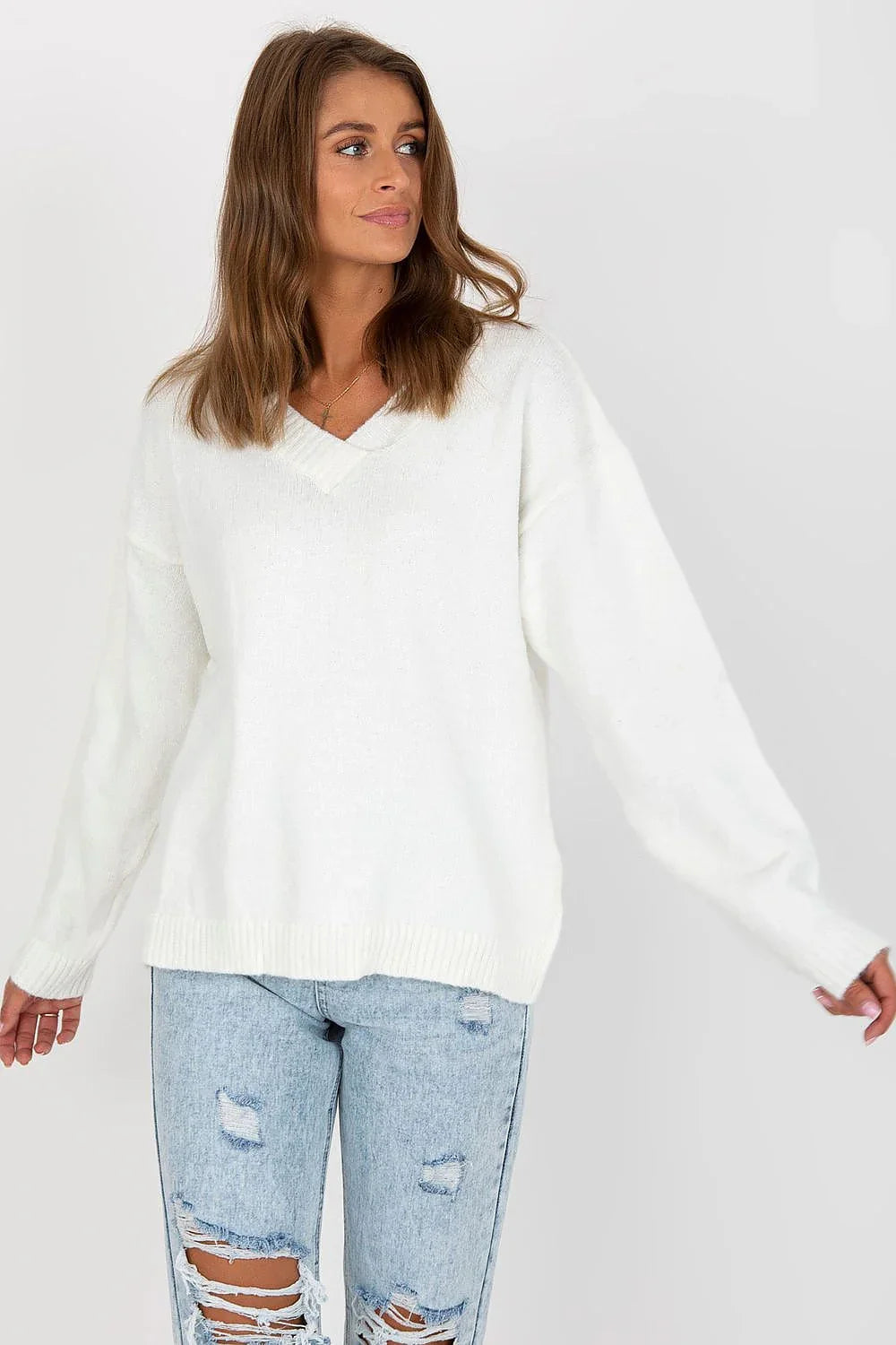 Women's Essential Solid V-Neck Pullover Sweater