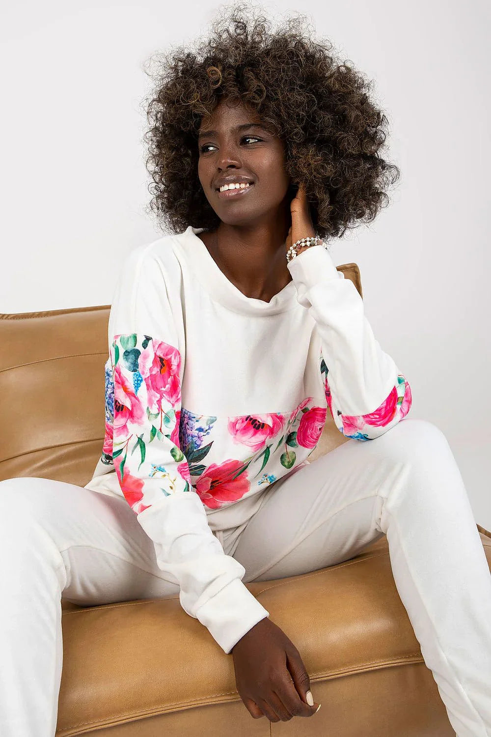 Women’s Floral Sweatshirt and Straight Leg Pants Set