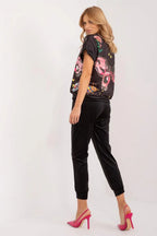 Women’s Graphic Blouse and Tapered Pants Set
