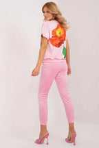 Women’s Graphic Blouse and Tapered Pants Set