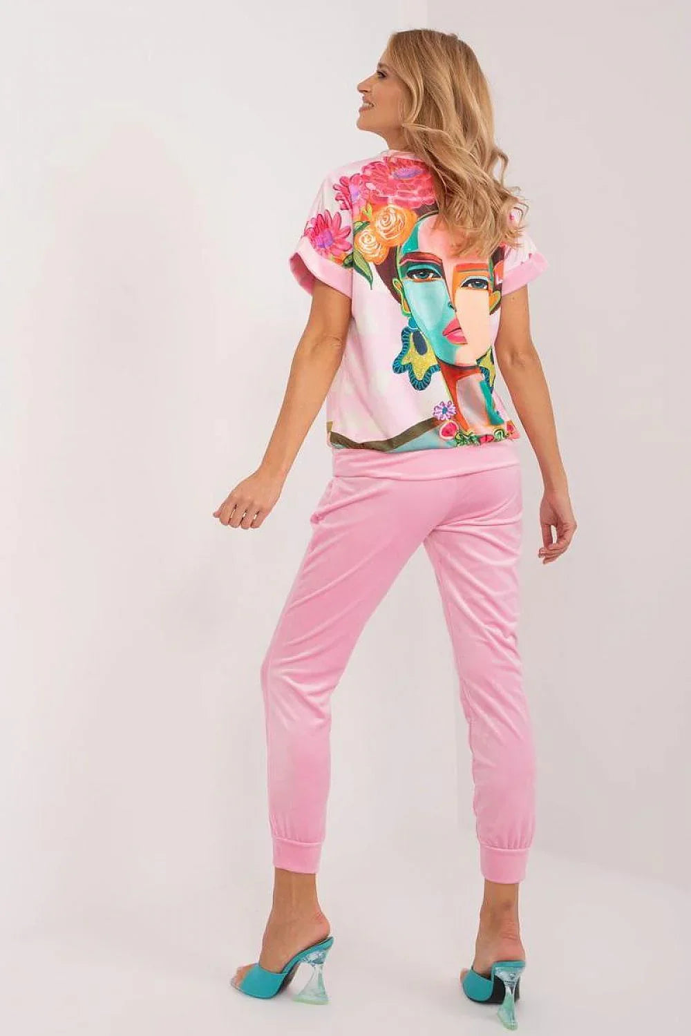 Women’s Graphic Blouse and Tapered Pants Set