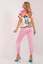 Women’s Graphic Blouse and Tapered Pants Set