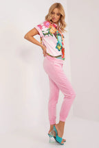 Women’s Graphic Blouse and Tapered Pants Set