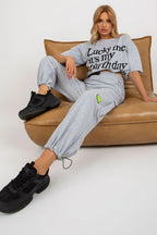Women’s Graphic T-Shirt and Pants Tracksuit Set