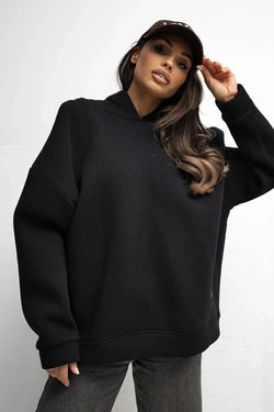 Women's hoodie Oversized Minimalist Solid Stretch Cotton – main view