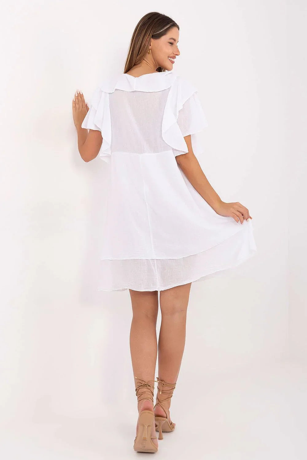 Women's Knee-Length Day Dress – Oversized With Short Sleeves