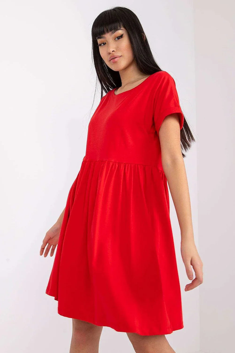 Women's Knee-Length Day Dress – Relaxed With Short Sleeves