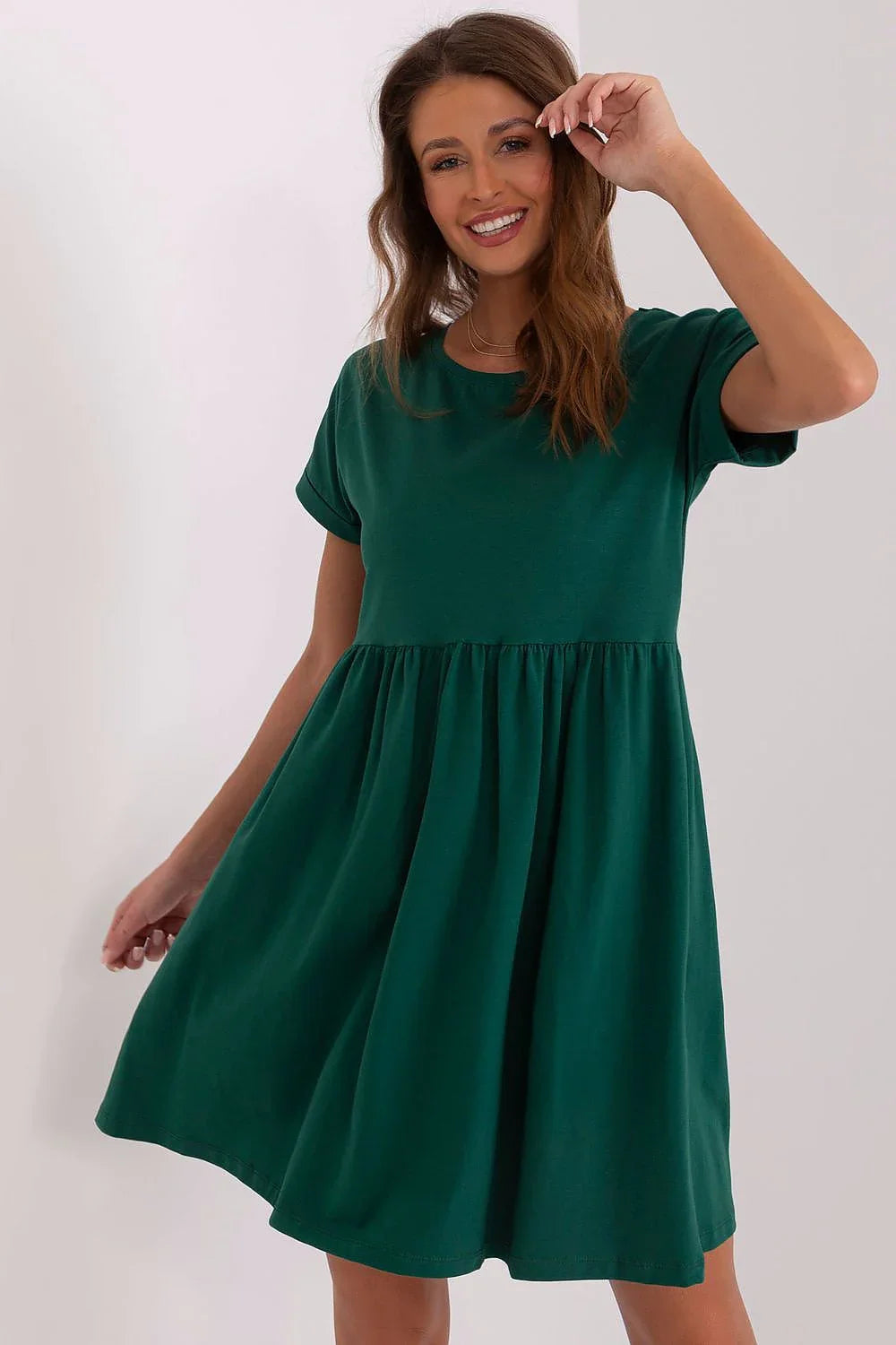 Women's Knee-Length Day Dress – Relaxed With Short Sleeves