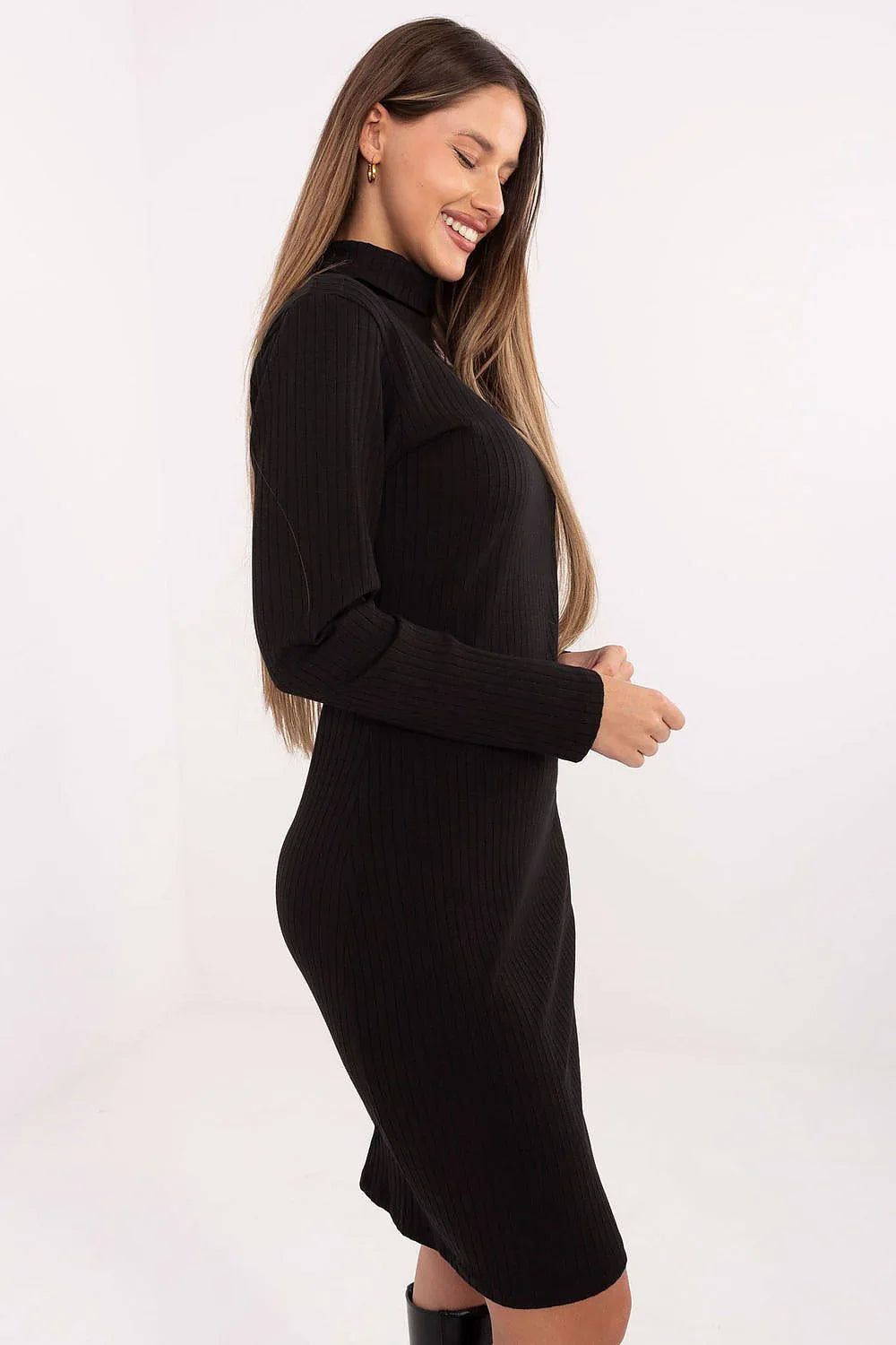 Women's Knee-Length Day Dress – Slim With Long Sleeves