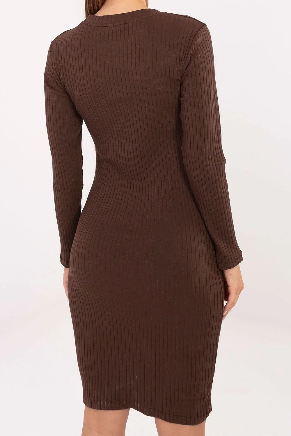 Women's Knee-Length Day Dress – Slim With Long Sleeves