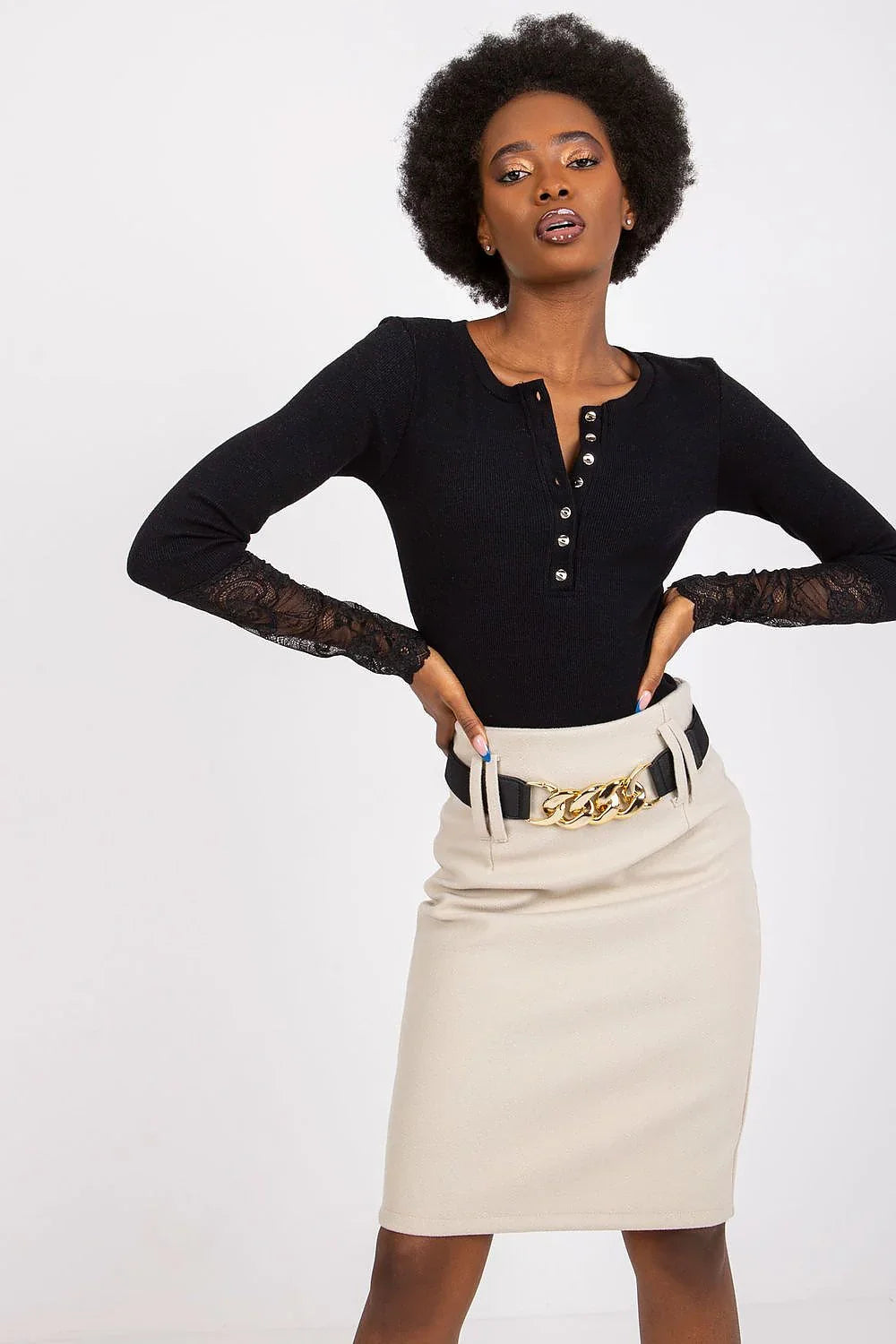 Women's Lace Blouse - Lace Waist Length