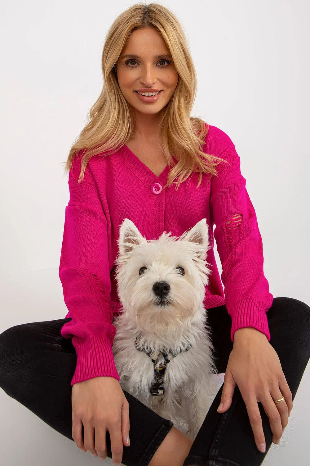 Women's Longline Button Cardigan Sweater