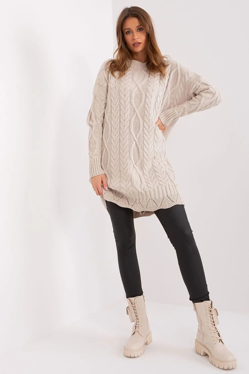 Women's Midi Day Dress – Relaxed With Long Sleeves