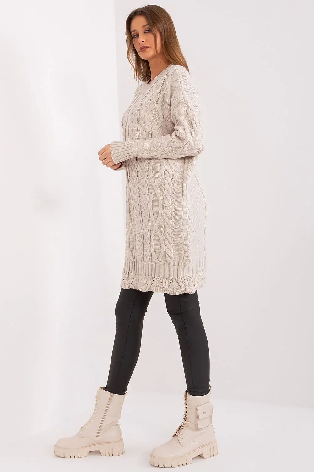 Women's Midi Day Dress – Relaxed With Long Sleeves