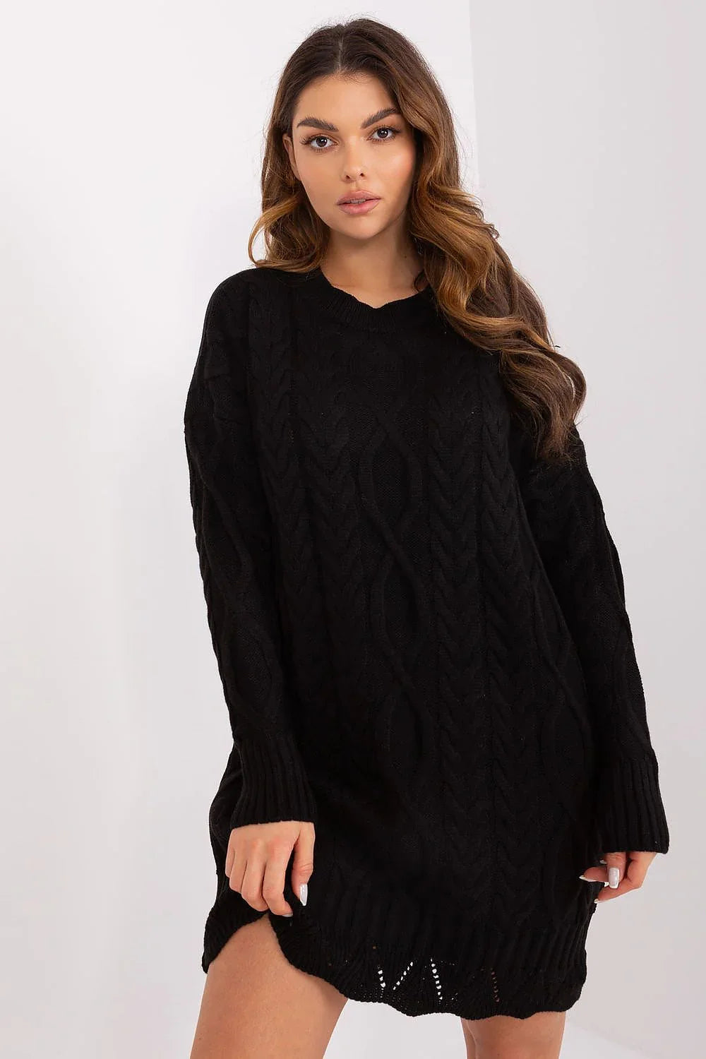 Women's Midi Day Dress – Relaxed With Long Sleeves
