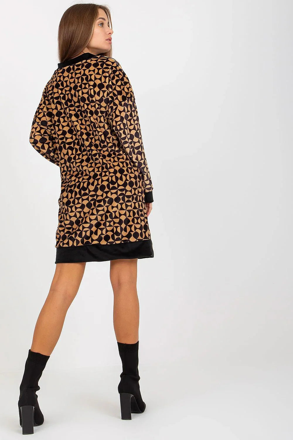 Women's Mini Day Dress – Regular Fit With Long Sleeves