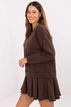 Women's Mini Day Dress – Regular Fit With Long Sleeves